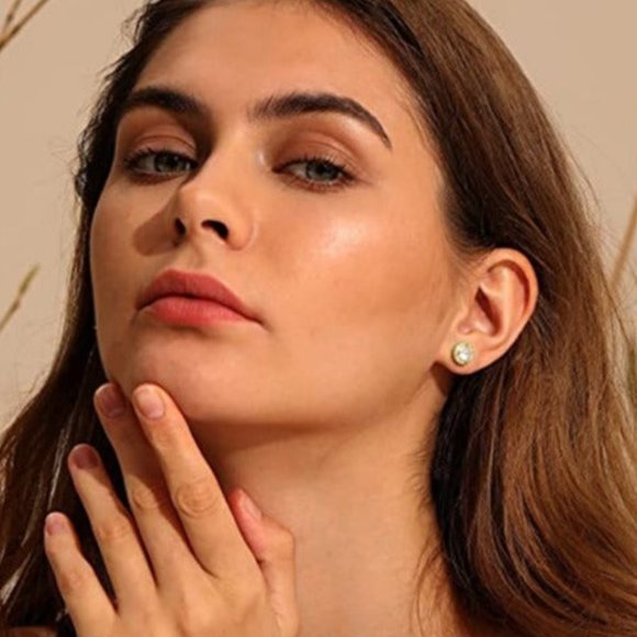 Womens 2ct Diamond Screw On Earrings 18K Gold Studs Round Stud 18 K Jewelry NEW - Picture 2 of 7